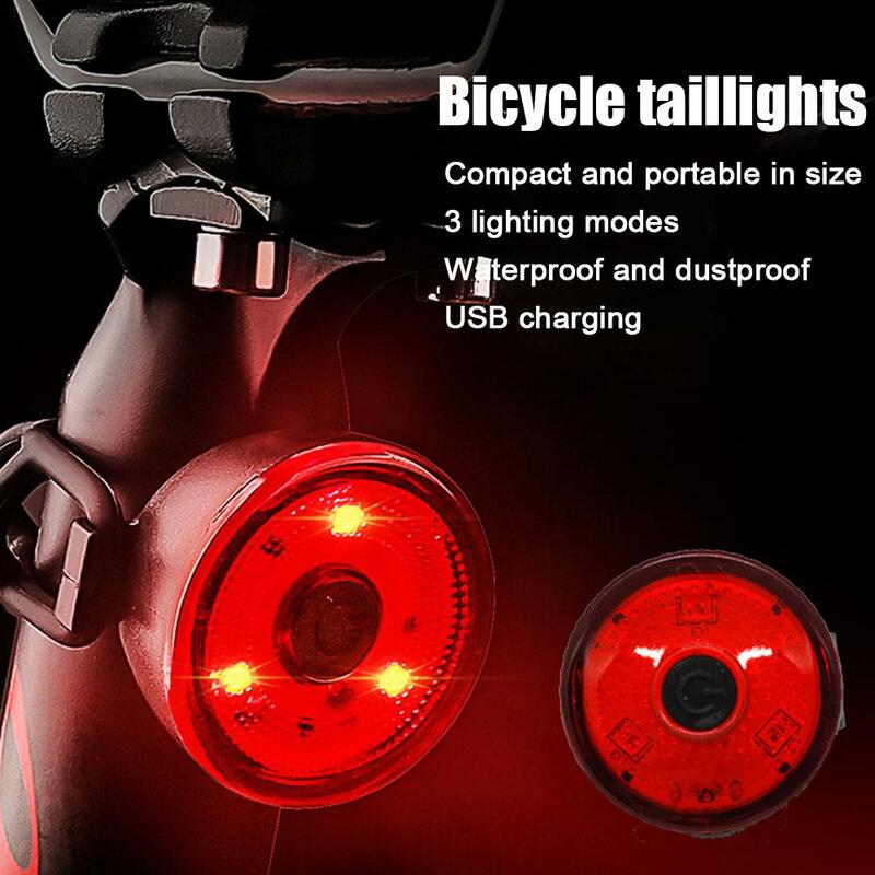 مصابيح خلفية للدراجات الصغيرة مقاومة للماء قابلة لإعادة الشحن USB ، إضاءة عالية ، سطوع ليلي ، إكسسوارات ركوب الدراجات ، X0T4