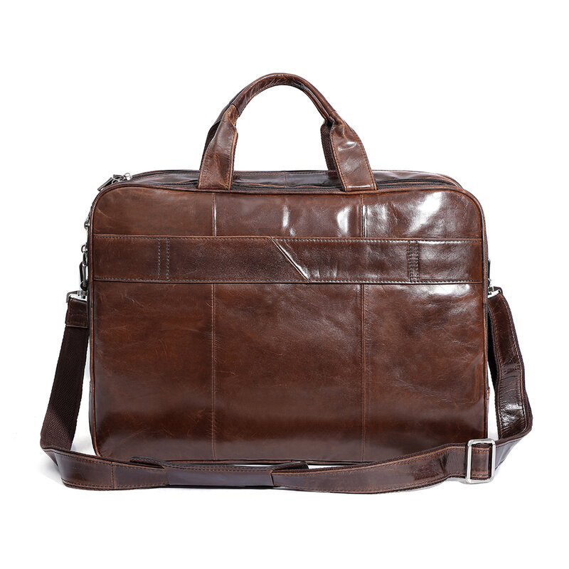حقيبة كتف ريترو متعددة الوظائف للرجال ، حقيبة يد جلدية حقيقية ، حقيبة كريزي هورس ، حقيبة رجال الأعمال ، نمط جديد