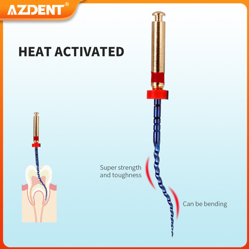AZDENT 6 قطعة/صندوق الأسنان الحرارة المنشط ملفات قناة الجذر محرك اللبية استخدام ملف NiTi سوبر الروتاري 25 مللي متر أدوات طب الأسنان SX-F3