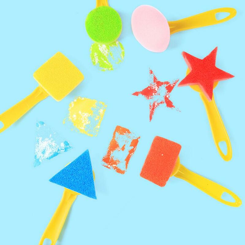 Good Quality Sponge Stamps Safe to Use Lightweight Sponge Seal Drawing Toys  Painting Stamps    Stamp Brushes 6Pcs