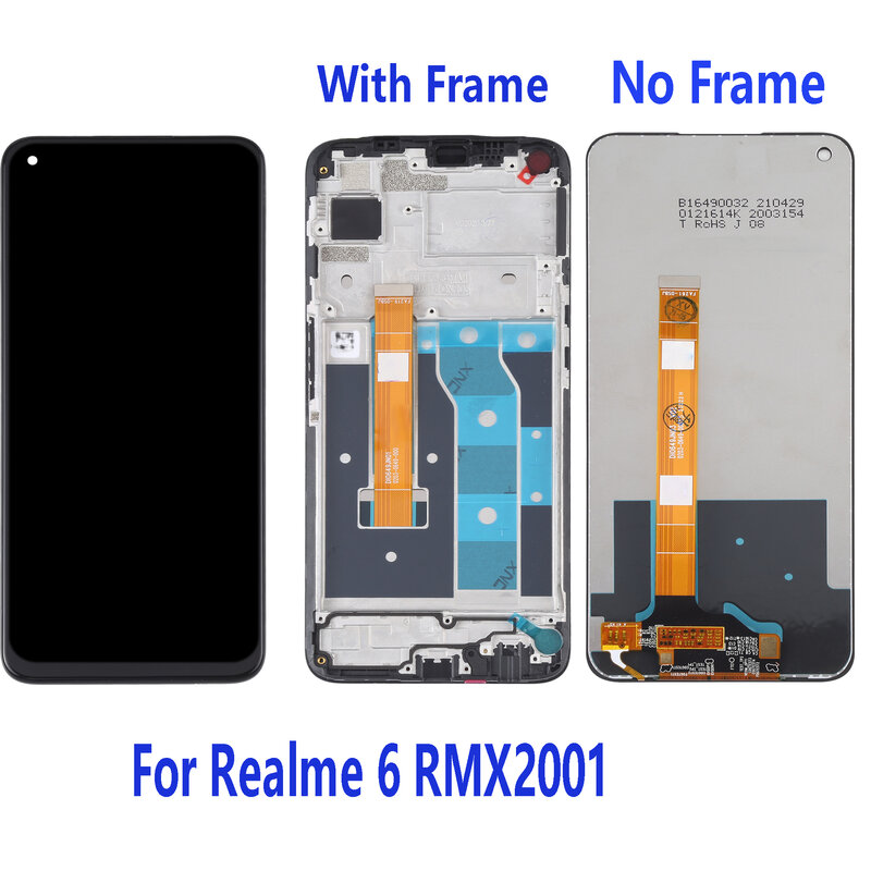 الأصلي 6.5 "ل Realme 6S RMX2002 شاشة الكريستال السائل مجموعة المحولات الرقمية لشاشة تعمل بلمس استبدال أجزاء ل Realme 6 RMX2001
