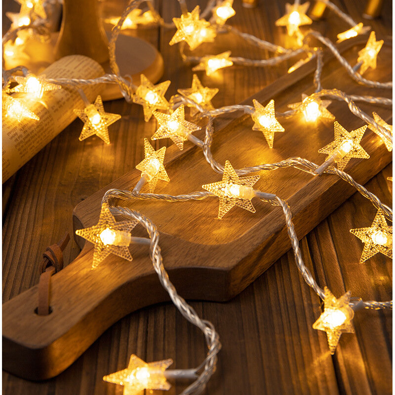 شجرة عيد الميلاد ندفة الثلج أضواء ملونة الزخرفية ، USB تعمل أضواء سلسلة النجوم ، في الهواء الطلق الباحة الديكور ، مصابيح وميض ، البطارية
