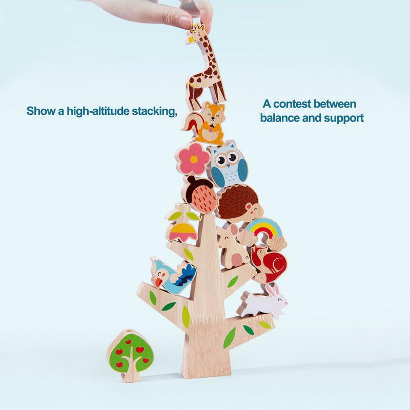 ألعاب خشبية التراص لعبة التعليم المبكر الغابات التوازن سلسلة الأطفال مونتيسوري التوازن كتل ألعاب تعليمية التراص