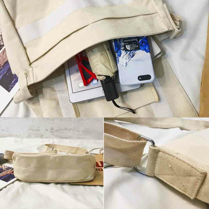 ميسنج حقيبة يابانية بسيطة متعددة الوظائف حقيبة ساعي بريد للرجال والنساء متعددة الاستخدامات ستايل محمول كتف واحد نمط النص حقائب