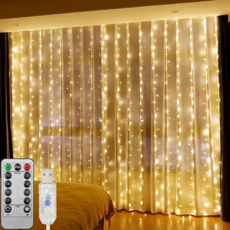 ستارة USB أضواء LED ، شلال داخلي ، أضواء سلسلة خرافية ، أضواء غرفة النوم ، الديكور ، الزفاف ، حفلة عيد الميلاد ، عطلة ، 3 م ، 4 م ، 6 م