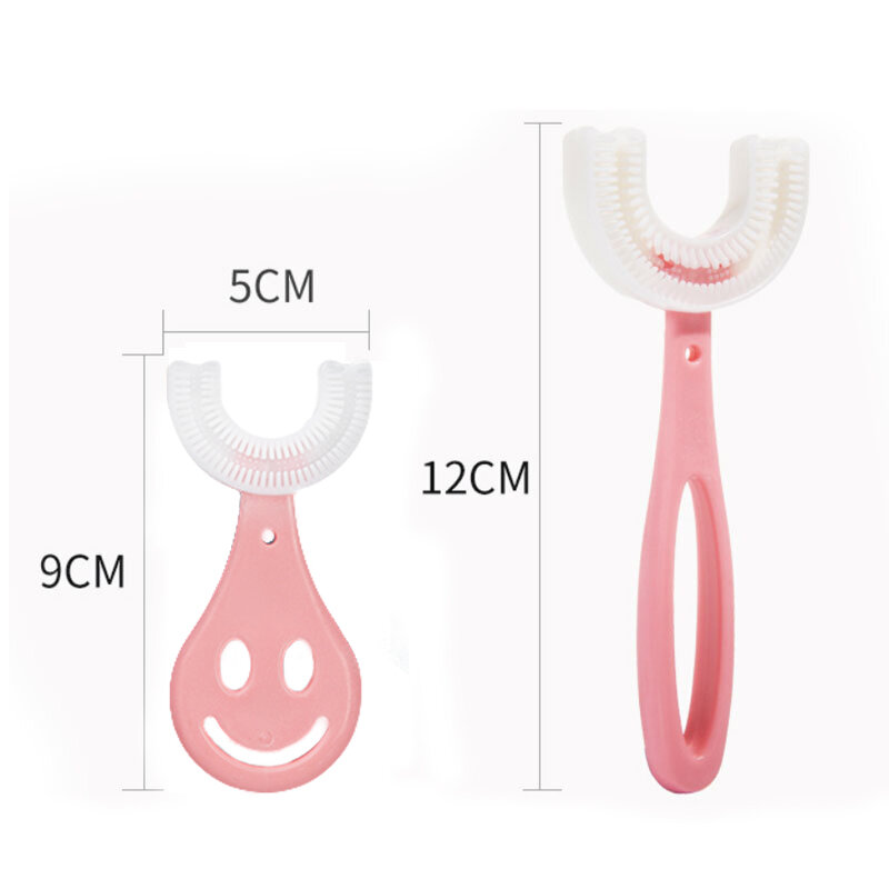 فرشاة أسنان للأطفال 360 درجة على شكل حرف U فرشاة أسنان للأطفال من السيليكون لتنظيف الأسنان والعناية بالفم