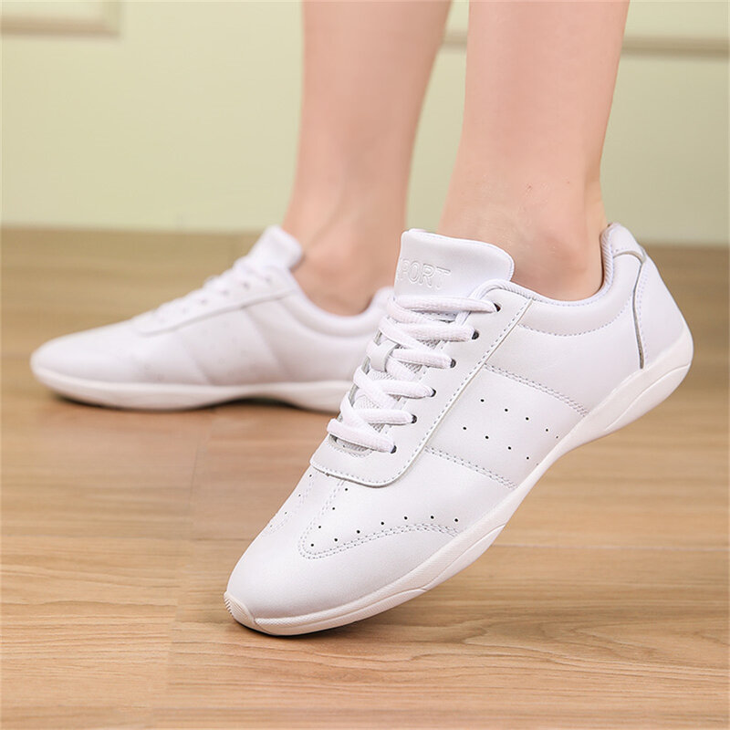 حذاء أبيض للفتيات من BAXINIER حذاء تدريب للأطفال الصغار للرقص والتنس خفيف الوزن مناسب لمسابقات الشباب