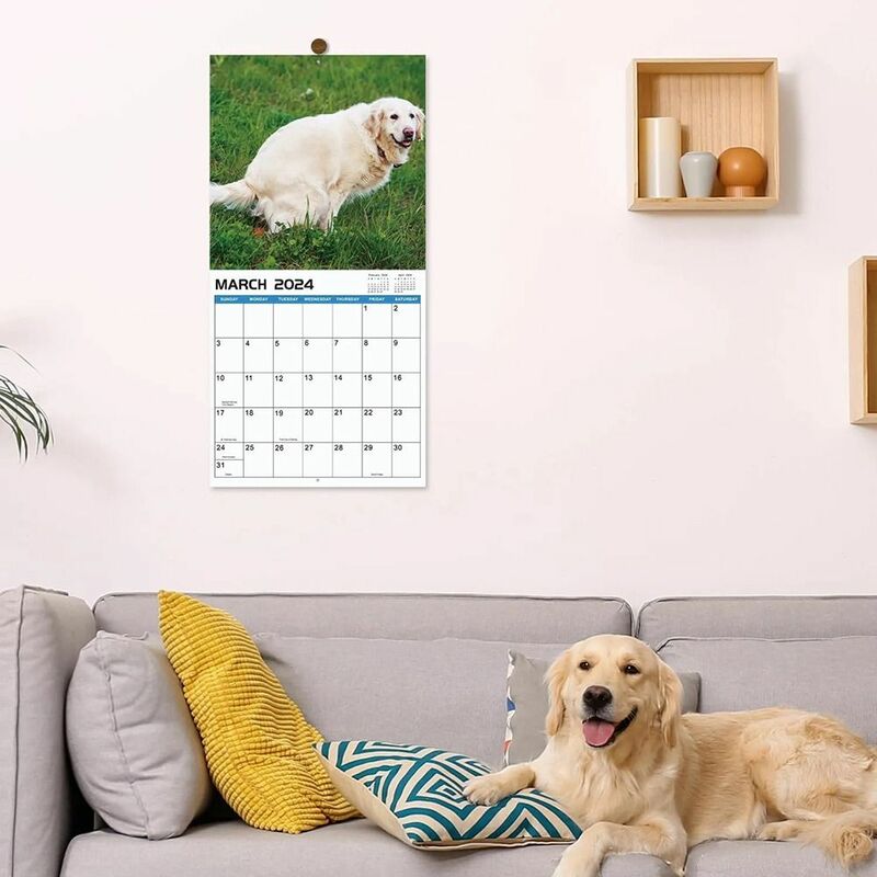 معلقة التقويم جدار ديكور ، متعة ورقة تخطيط الوقت ، الكلب التقويمات الهشاشة ، مضحك مكتب الديكور ، هدايا السنة الجديدة