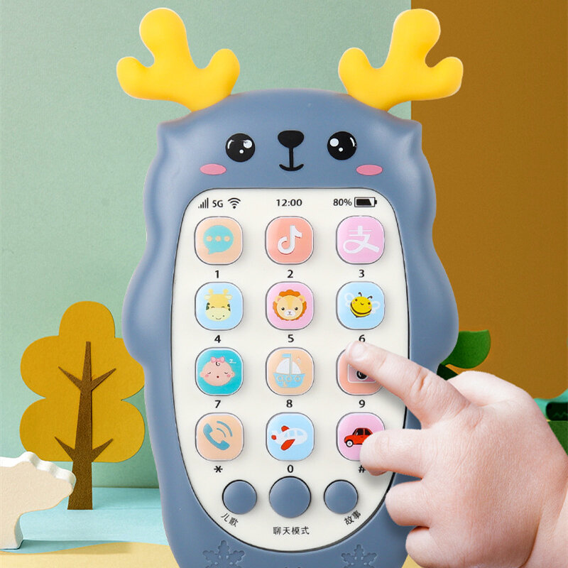 الطفل الهاتف اللعب ثنائية اللغة الهاتف عضاضة الموسيقى صوت لعبة التعليم المبكر آلة التعلم الإلكترونية الأطفال هدية لعبة طفل