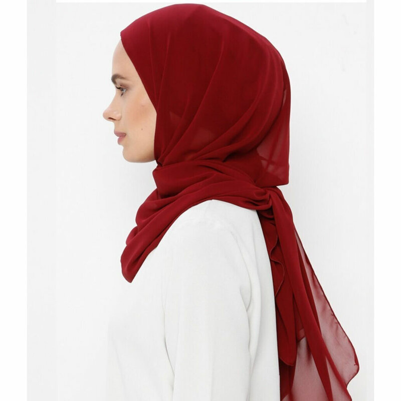 حجاب شيفون فوري مع غطاء للنساء المسلمات ، حجاب بدون غطاء ، قبعات داخلية ، جاهز لارتداء