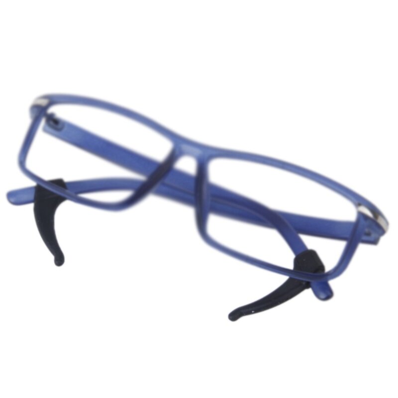 9 أزواج من نظارات خطاف الأذن يدعم السيليكون المضادة للانزلاق-أسود