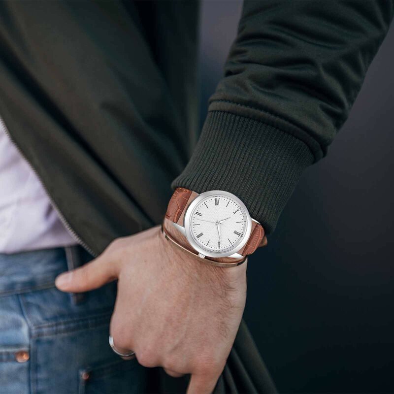 ساعة كوارتز جلدية كاجوال فاخرة للرجال ، ساعة يد رجال الأعمال ، ساعات الموضة للرجال