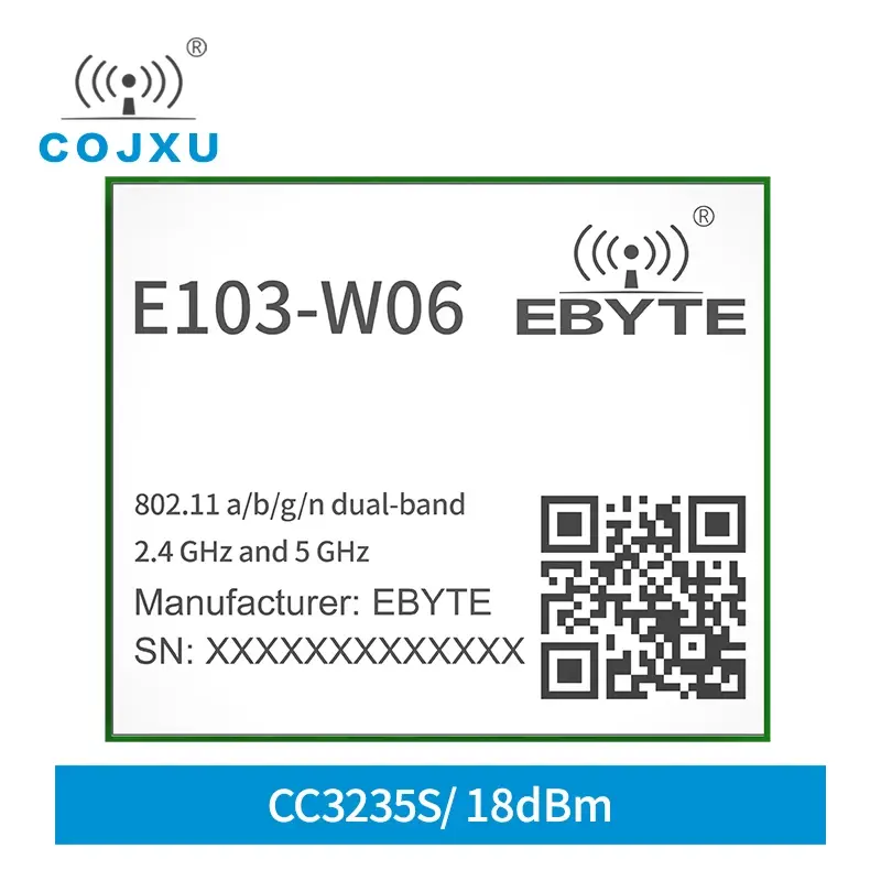 CC3235S 2.4G 5G وحدة واي فاي التردد المزدوج متوافق مع CC3235MODS CC3235MODSF IEEE802.11 a/b/g/n 18dBm Cojxu E103-W06