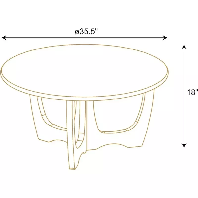 طاولة قهوة خشبية مستديرة بساق منحنية ، طاولات غرفة المعيشة ، ديكور منزلي ، 36 × 18 بوصة