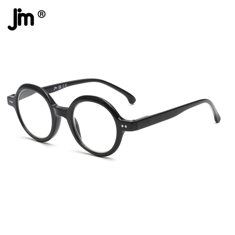 JM نظارات القراءة الدائرية الضوء الأزرق حجب قارئ الكمبيوتر المكبر نظارات طويل النظر للنساء الرجال الربيع المفصلي