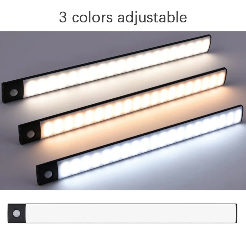 LED PIR محس حركة ضوء خزانة خزانة خزانة قابلة للشحن ضوء الليل إضاءة ذكية الإدراك لدرج خزانة