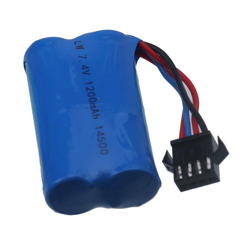 7.4V 1200mah 14500 lipo battery SM4P Plug For Electric Toys Water Bullet Gun 7.4v 2S battery for RC toys Cars Tanks  accessories