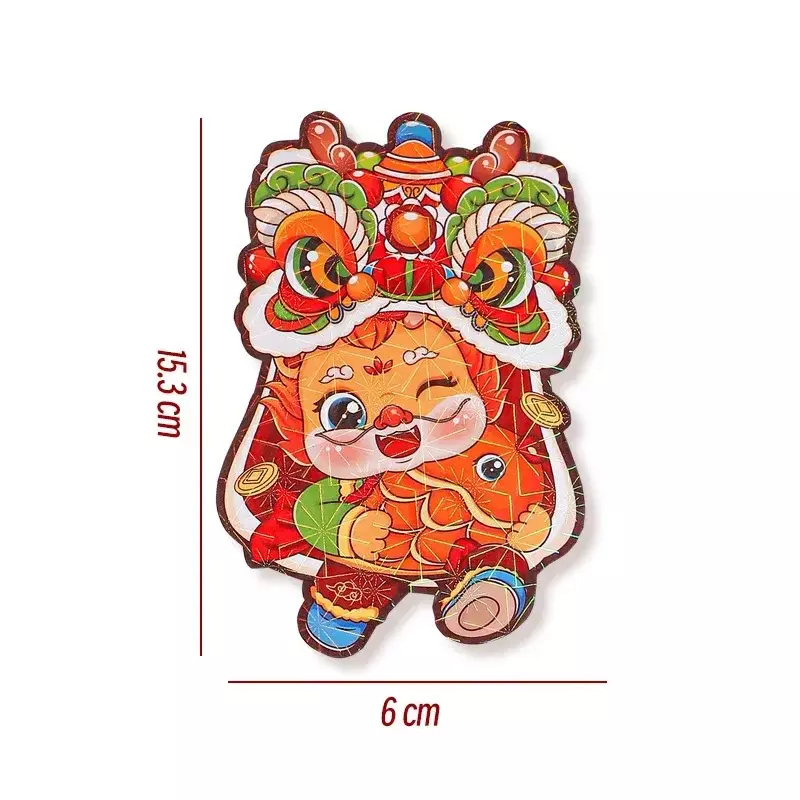 أظرف أحمر السنة الصينية الجديدة ، رمز عام التنين ، هونغ باو ، زينة المال محظوظ ، الأظرف الحمراء ، 6 قطعة