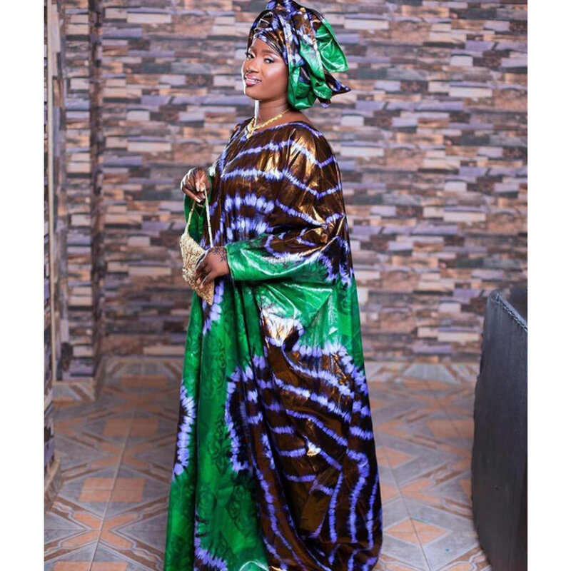 بوبو نيجيري بطباعة وشاح للنساء ، رداء ملابس غينيا ، ثوب حفل زفاف ، فساتين عروس ، أصلي ، جديد