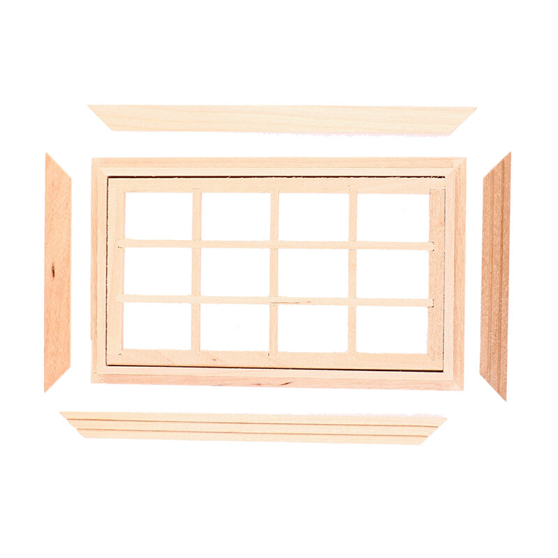 1:12 دمية مصغرة نافذة الباب 12 شبكات مربع النوافذ نموذج ديكور المنزل