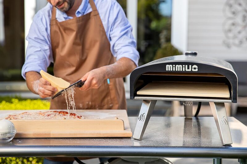 Mimiuo-موقد شواء البيتزا الغاز المحمولة في الهواء الطلق ، الفولاذ المقاوم للصدأ ، موقد قابل للطي مع 13 "حجر البيتزا ، 12x14"