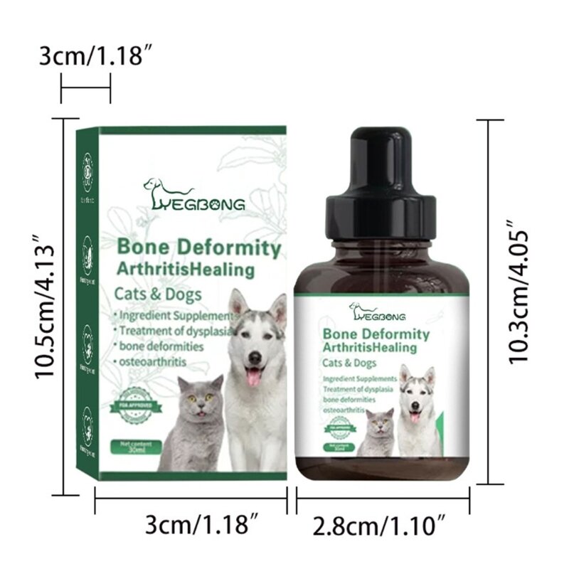 30 مللي قطرات صحية لمفاصل الحيوانات الأليفة محلول رعاية المفاصل الطبيعي صيغة علاج التهاب المفاصل للكلاب والقطط وآلام الورك