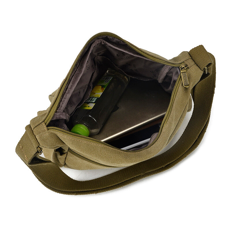 حقيبة كتف قماشية عتيقة للرجال ، حقيبة بحبال متقاطعة مع الجسم متعددة الجيوب ، مجموعة أدوات عملية للبنين ، متعددة الاستخدامات ، متعددة الوظائف
