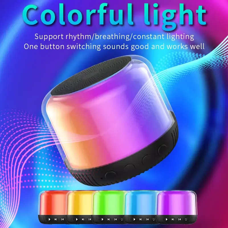مكبر صوت بلوتوث ملون RGB لاسلكي ، مصباح متعدد الوظائف ، ديكور منزلي