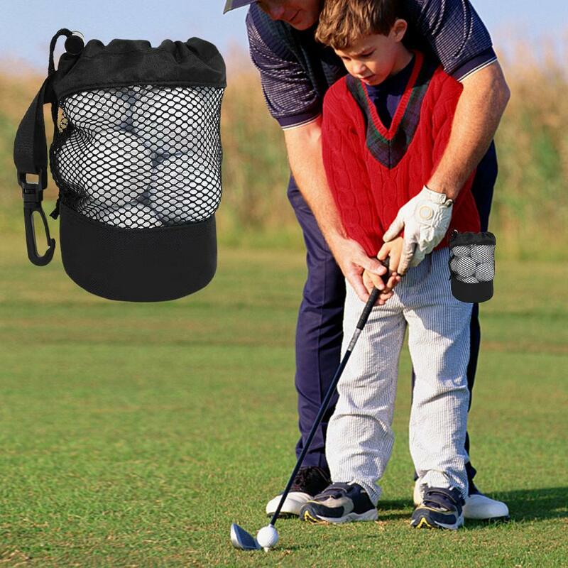 حقيبة تخزين كرة الغولف السوداء الخاصة ، حقيبة كرة الغولف ، يمكن أن تعقد ، حاوية كرة الغولف ، الرباط كيس شبكة النايلون