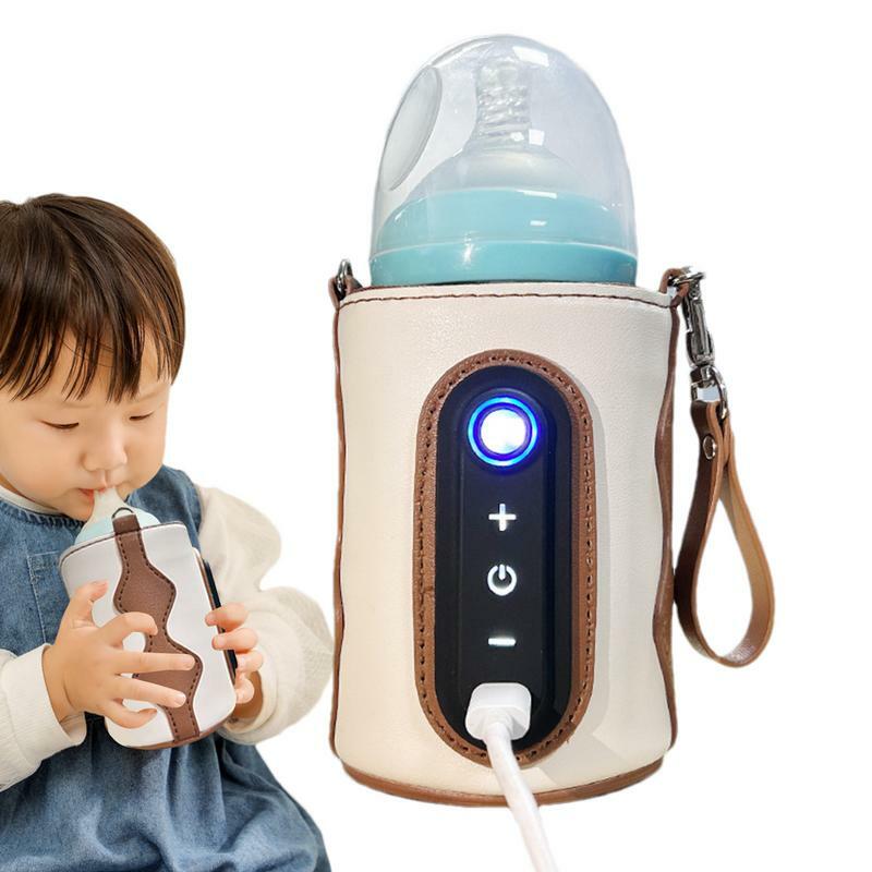 غلاف محمول لتدفئة الحليب USB ، زجاجة سفر آمنة ، درجة حرارة قابلة للتعديل ، بهلوان ، سفر ، إكسسوارات أطفال