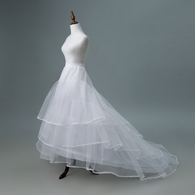 ثوب نسائي أبيض/أسود لفستان الزفاف ، طارين مع قطار ، إكسسوارات فستان الزفاف