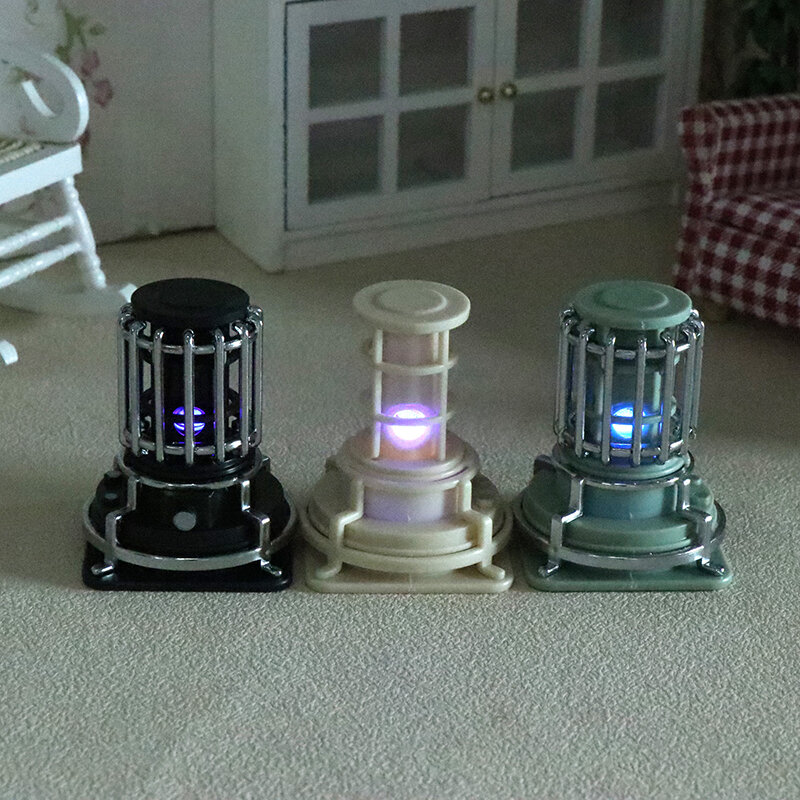 دمية مصغرة LED متوهجة موقد ، سخان صغير ، الأثاث ، ديكور المنزل ، لعبة دمية ، الملحقات ، موقد نموذج ، 1:12