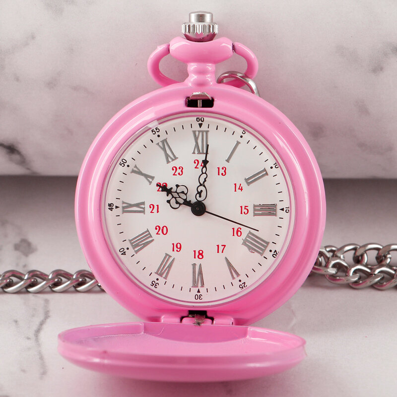 ساعة الجيب الكوارتز الرقمية للرجال والنساء ، الكلاسيكية الوردي باربي ، والأزياء خمر ، قلادة قلادة ، هدية المجوهرات ، عالية الجودة