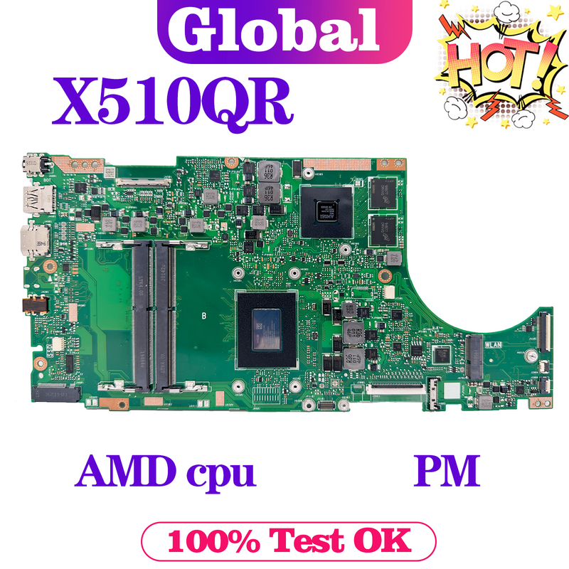 لوحة أم KEFU لـ ASUS ، لوحة رئيسية لـ ASUS A510QR ، F510QR ، A510QR ، X510QR ، X510QR ، V580Q ، كمبيوتر محمول ، UMA ، PM ، DDR4 ، اختبار