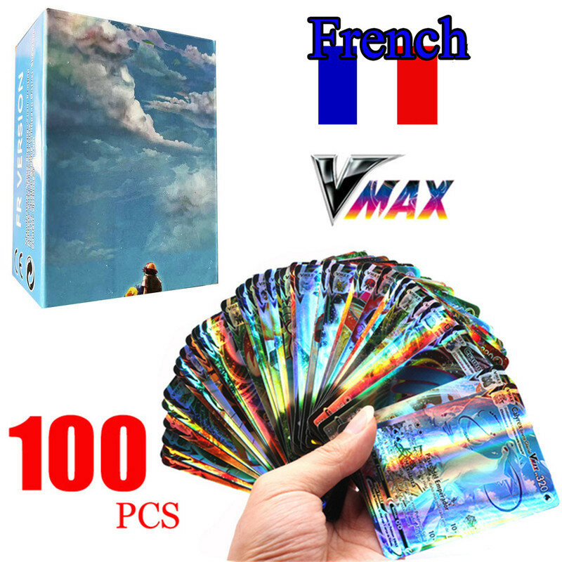 بطاقات البوكيمون Vstar Vmax GX بطاقة الفريق ميجا الفرنسية رسالة مع قوس قزح Arceus لامعة Charizard الاطفال هدية كارتاس بوكيمون الفرنسية