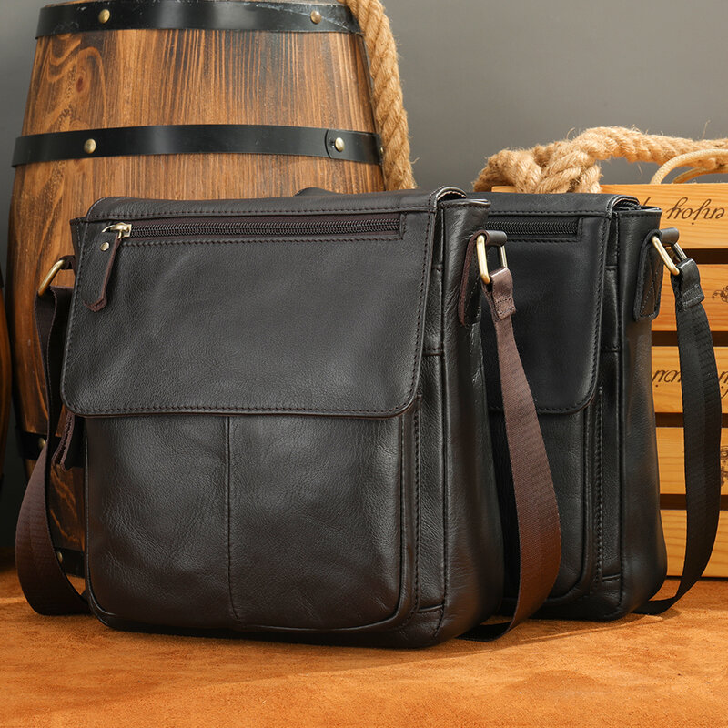 MVA حقيبة كتف كلاسيكية للرجال من الجلد حقيبة كروس صغيرة غير رسمية حقيبة كتف جلدية للسفر للمدرسة للآي باد 9.7 بوصة Bolsas 819