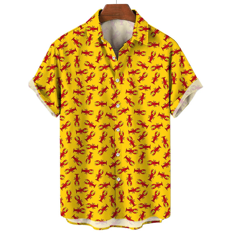 قميص هاواي مخطط للرجال ، قمصان مطبوعة مثيرة ، تي شيرت غير رسمي ، قمم كبيرة الحجم ، ملابس رجالية ، موضة الصيف
