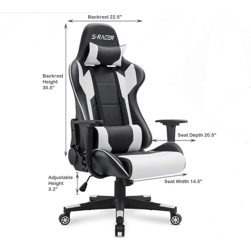 كرسي مكتب دوار مريح قابل للتعديل مع مسند رأس ودعم قطني ، كراسي مهمة تنفيذية