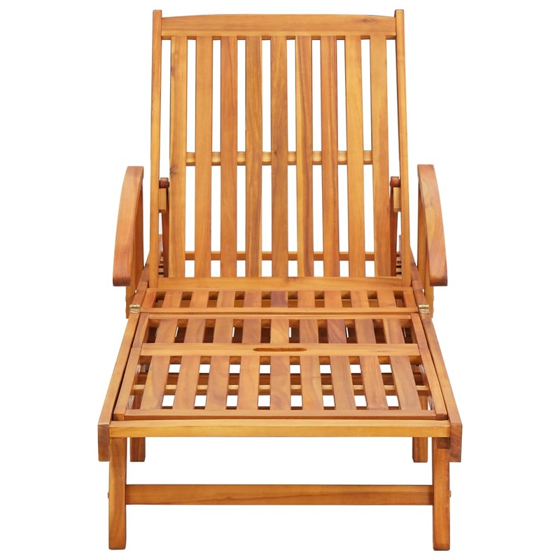 كرسي للاستلقاء في الهواء الطلق من الخشب الأكاسيا الصلب 2 ، أثاث الفناء 199x67x30