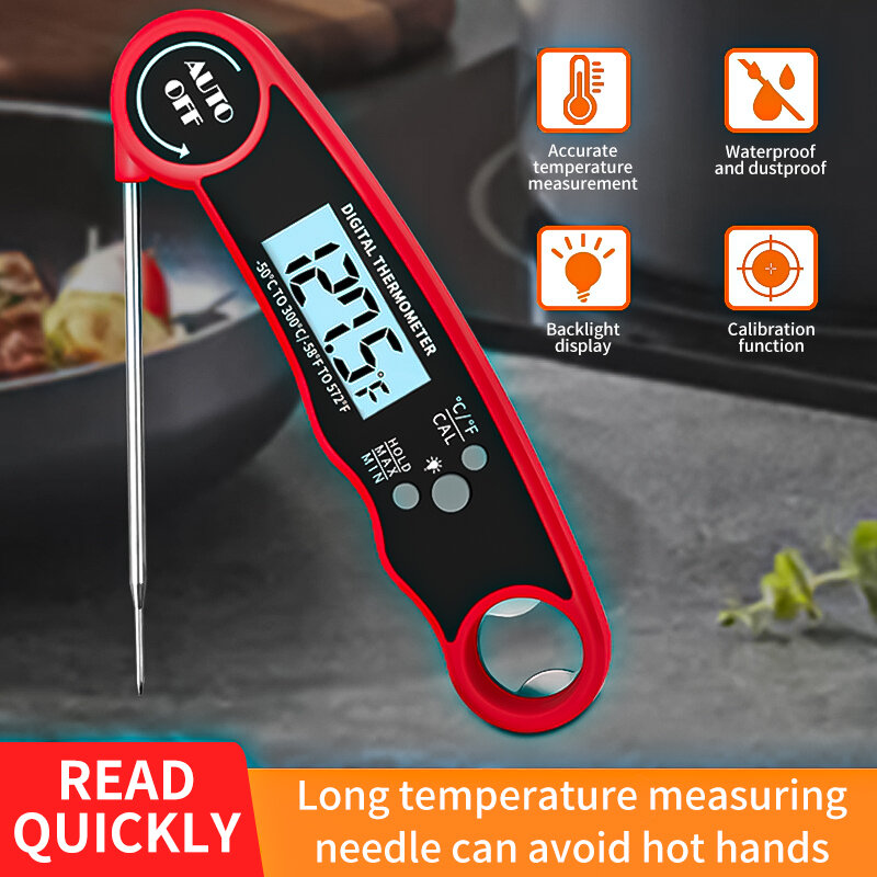 مقاوم للماء المطبخ قياس درجة حرارة الماء ، طوي ميزان الحرارة الشواء الإلكترونية ، الخبز قياس درجة حرارة الزيت