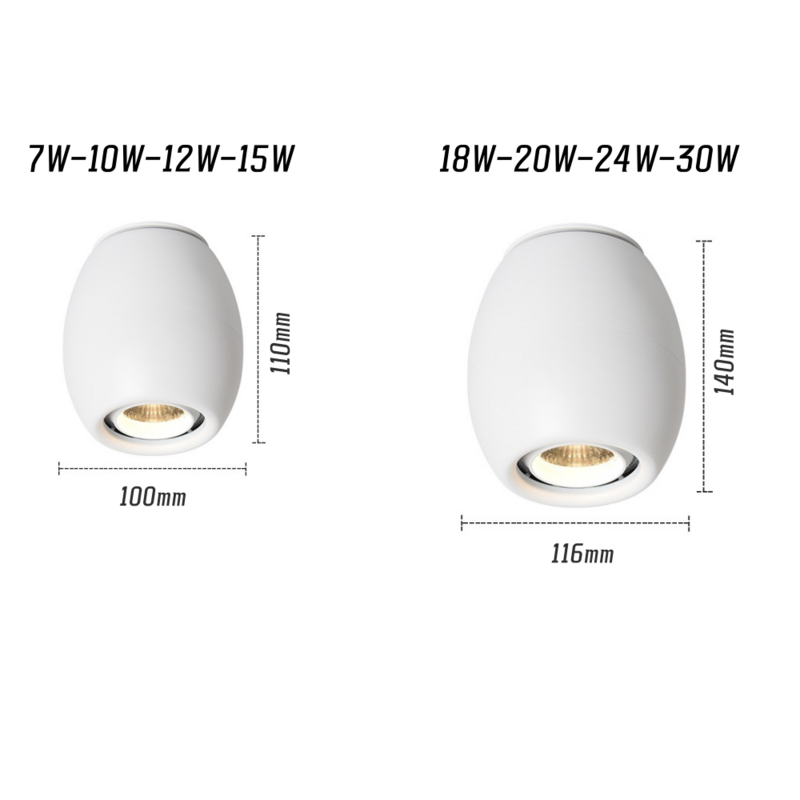 مصباح سبوت COB من نوع السقف المضاد للوهج ، مصباح سقف قابل للإضاءة للأعمال المنزلية ، AC 85-42 V ، 7W ، 10W ، 15W ، 20W ، 30W