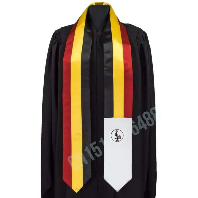 Uganda Flag Scarf Top Print Graduation Sash Stole International Study Abroad Adult Unisex Party Accessory