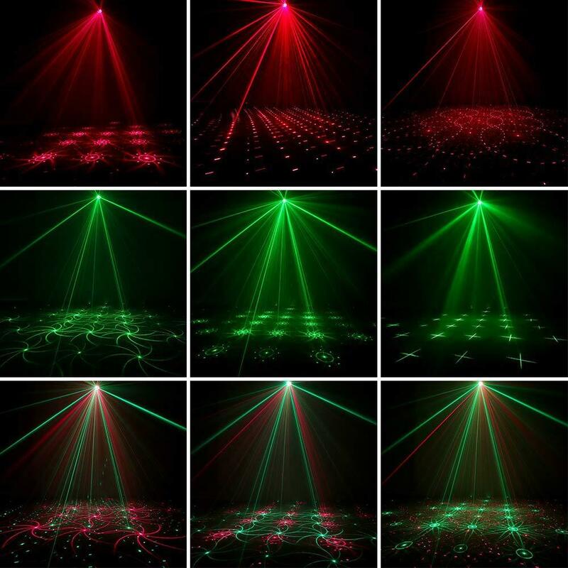 1 قطعة صغيرة R & G الليزر كامل نجوم DJ الرقص ديسكو مصباح لشريط الأسرة حفلة عيد الميلاد تأثير المرحلة تأثير ضوء تظهر الإضاءة العارض