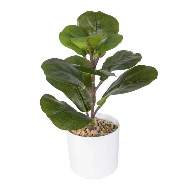 نبات نبات نبات الكمان الاصطناعي ، وعاء أبيض للاستخدام الداخلي ، 12 بوصة × 4 بوصة