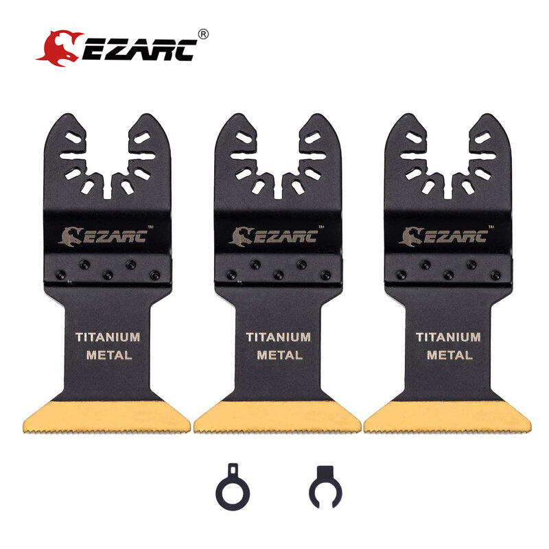 EZARC 3 قطعة من التيتانيوم المتذبذب متعدد المهام شفرة تتأرجح متعددة أدوات الملحقات للخشب والمواد الصلبة وقطع المعادن