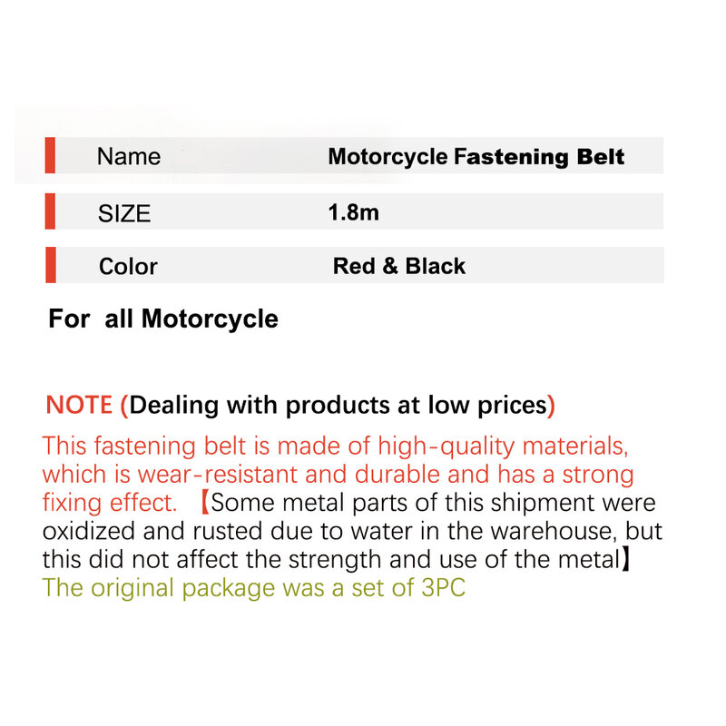 دراجة نارية اسئلة الربط حزام ، التعادل لأسفل مع السلامة مزدوجة هوك ل حفرة الترابية دراجة ATV ، 1.8 متر ، 1 مجموعة = 3 قطعة
