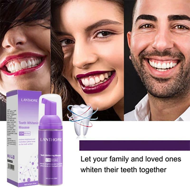 V34 معجون أسنان موس ، تنظيف الرغوة ، تبييض فعال للتفتيح ، إزالة الأسنان الصفراء ، بقع الأسنان ، منتج تنظيف الفم ، 50: