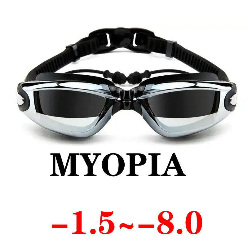 2021 الكبار قصر النظر نظارات السباحة سدادة الأذن المهنية بركة نظارات مكافحة الضباب الرجال النساء البصرية مقاوم للماء نظارات بالجملة