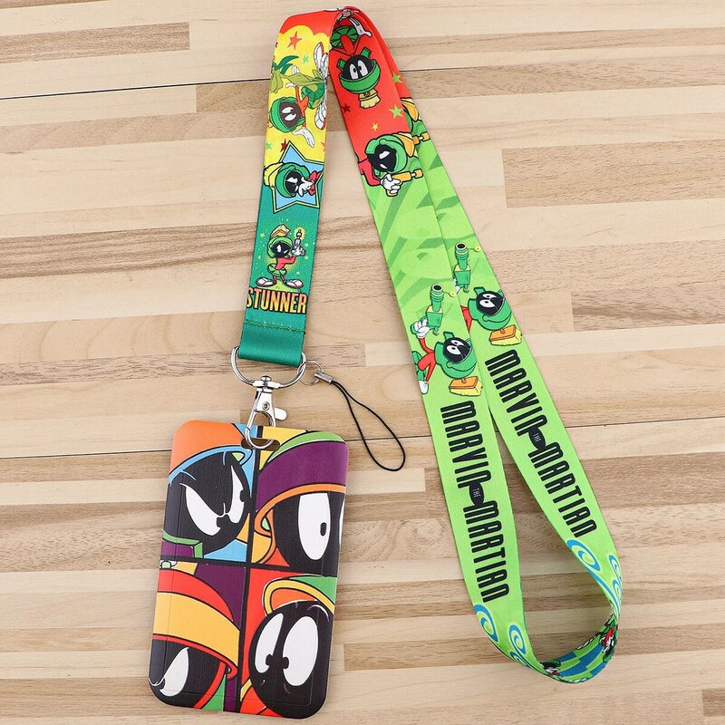 Cartoon Office ID Card Holder Cute Neck Strap Lanyards Phone USB Badge Holder Card Cover Key Chain Accessories Gifts for Kids