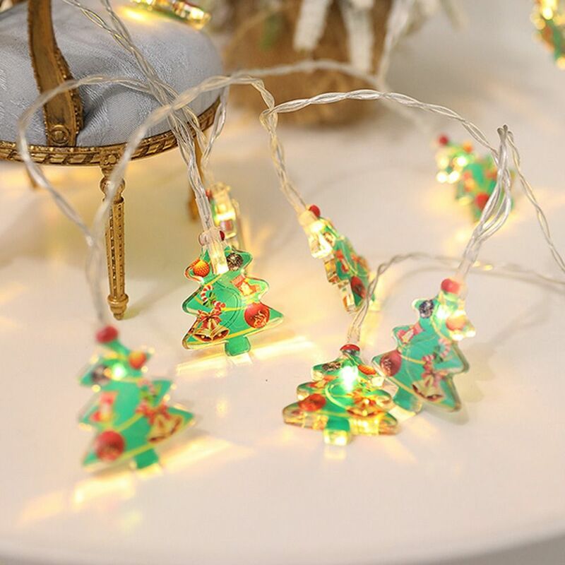 سانتا كلوز عيد الميلاد أضواء LED ، ديكورات شجرة ثلج ، سلسلة الجنية الإبداعية ، إكليل الكرتون